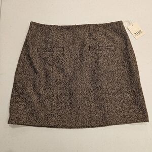 a.n.a Brown Herringbone Mini Skirt Wool Blend Dark Academia Size 10 NWT